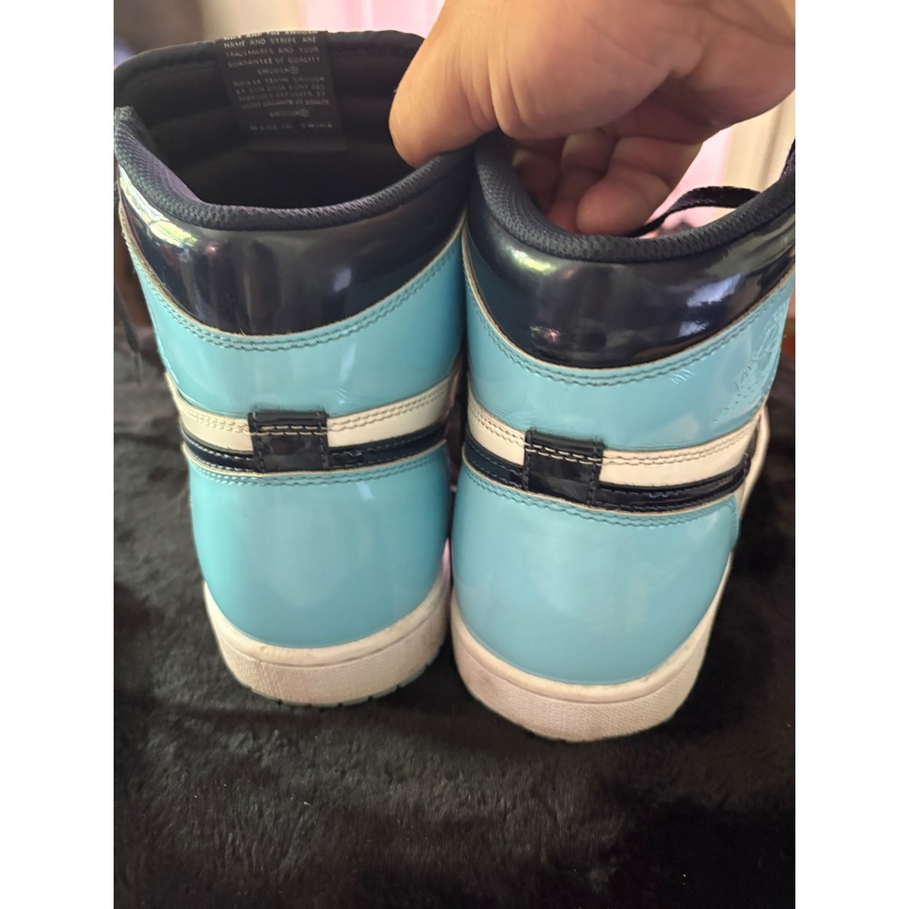 Nike Air Jordan 1 Retro High Blue Chill Obsidian Patent Leather CD0461-401 - Picture 4 of 9